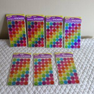 Lot of 7 pkgs U.S.A. made TREND ENTERPRISES SuperSpots Silly Smiles Stickers